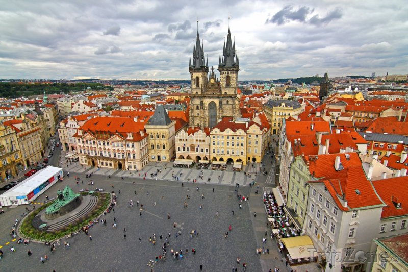 Fotka, Foto Staroměstské náměstí, pohled z věže (Praha, Česká republika)