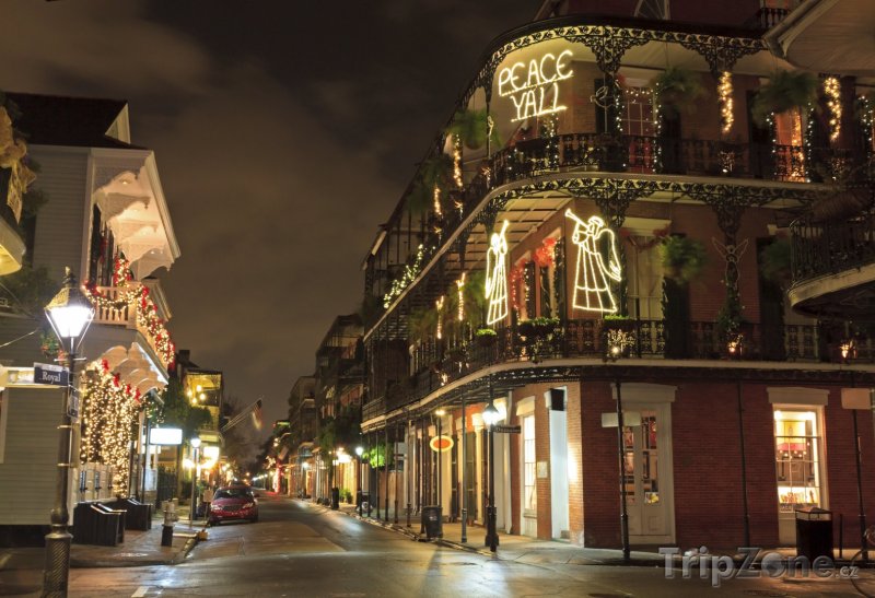 Fotka, Foto Francouzská čtvrť, vánoční výzdoba (New Orleans, USA)