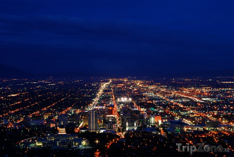 Fotka, Foto Noční Salt Lake City (Salt Lake City, USA)