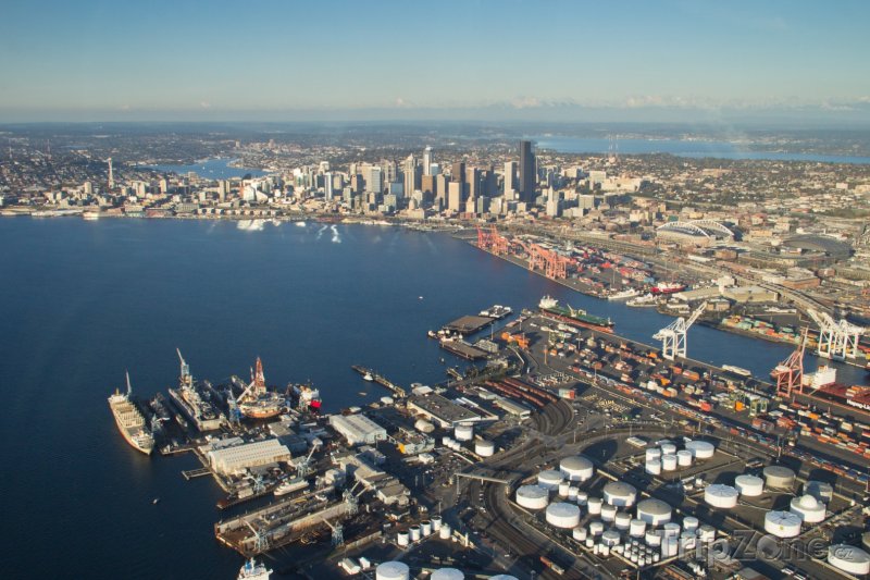 Fotka, Foto Pohled na Elliot Bay a přístav (Seattle, USA)