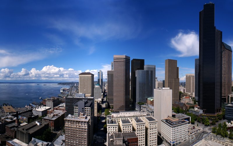 Fotka, Foto Pohled na město ze Smith Tower (Seattle, USA)