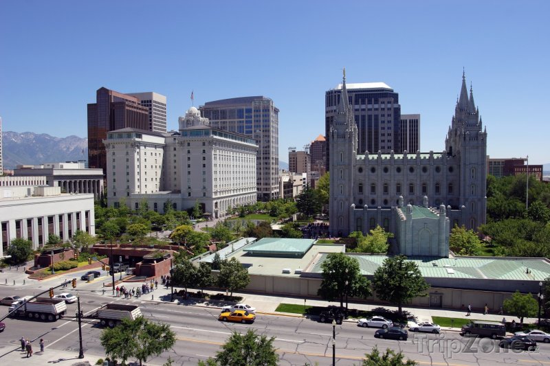 Fotka, Foto Pohled na Temple Square (Salt Lake City, USA)